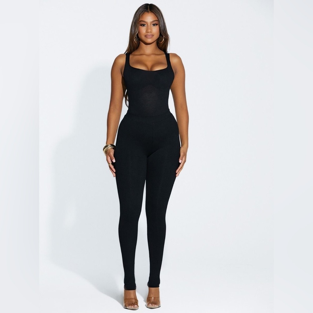 Naked Wardrobe Black Ribbed Pants